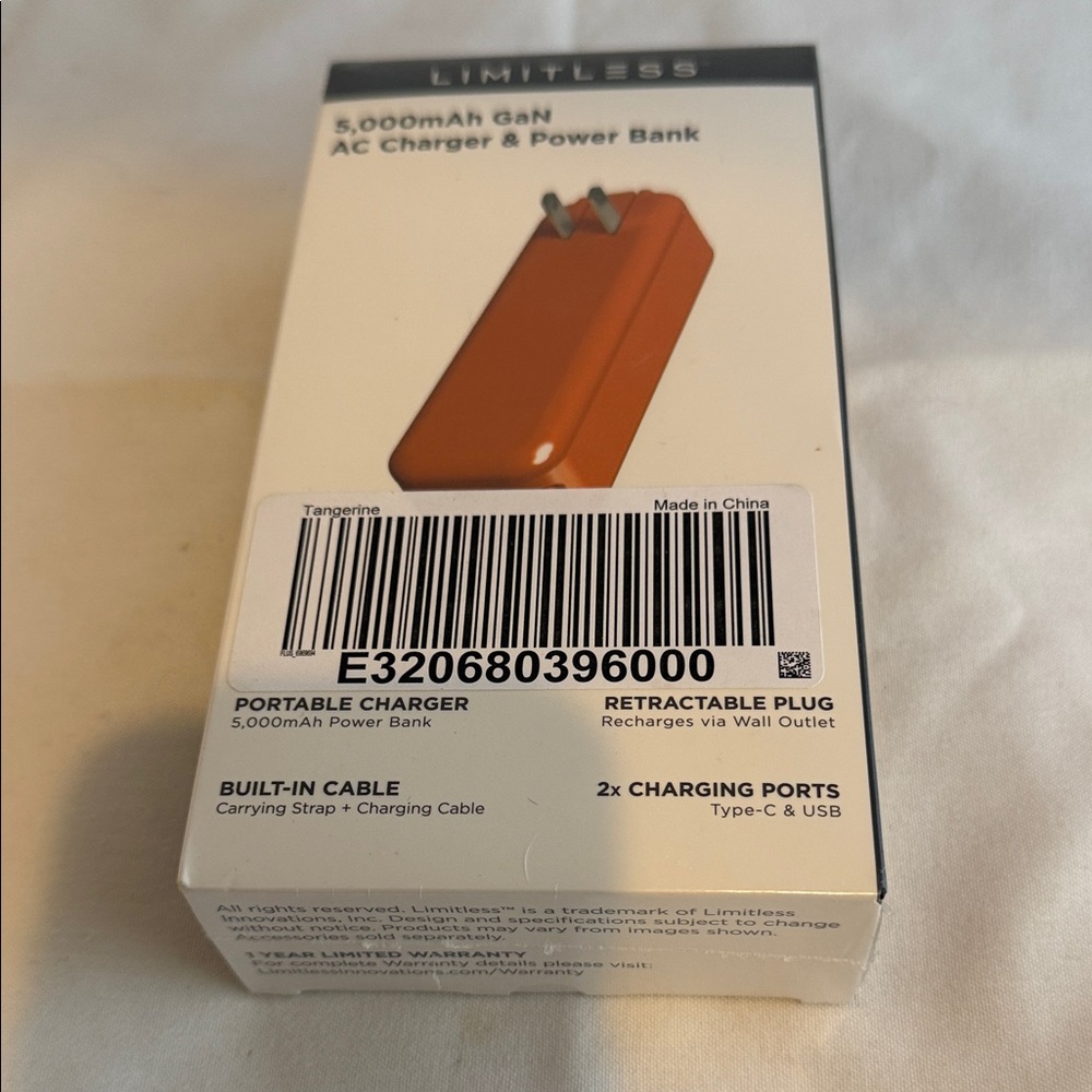 Orange Portable Charger 5000mAh